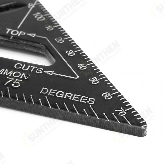 AR01 260x185x185mm Metric/Imperial Aluminum Alloy Black Triangle Ruler