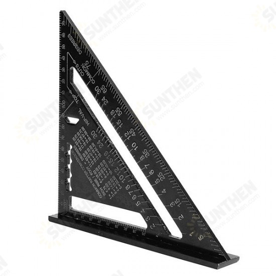 AR01 260x185x185mm Metric/Imperial Aluminum Alloy Black Triangle Ruler