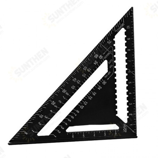 AR01 260x185x185mm Metric/Imperial Aluminum Alloy Black Triangle Ruler