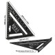 AR01 260x185x185mm Metric/Imperial Aluminum Alloy Black Triangle Ruler