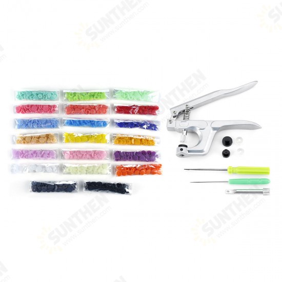 T5 20 Colours Fastener Snap Set Snap Button Colorful Plastic Resin Clothes Buttons