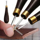 Leather Craft Tool Diamond Stitching Awl Ebony Blackwood Handle Leather Craft Sewing Awl Kit