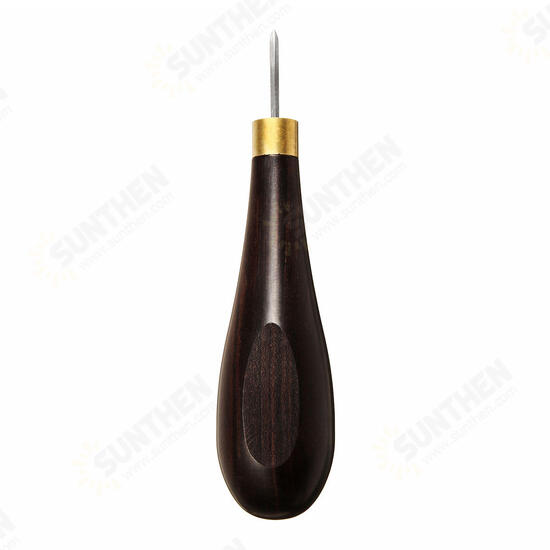 Leather Craft Tool Diamond Stitching Awl Ebony Blackwood Handle Leather Craft Sewing Awl Kit