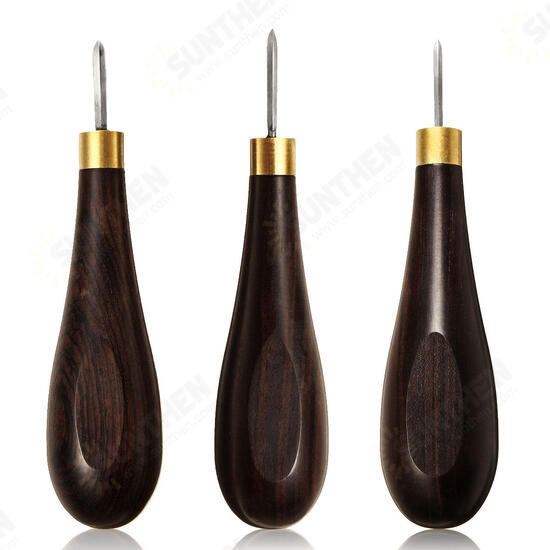 Leather Craft Tool Diamond Stitching Awl Ebony Blackwood Handle Leather Craft Sewing Awl Kit