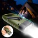 2 PCS Army Green Portable LED Flashlight Hand Crank Dynamo Torch Professional Solar Power Tent Light Lantern for Outdoor Camping Mountaineering
