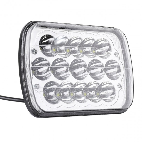 2 Pcs Wrangler Headlight 5 x 7inch LED Stock Headlights with Lamp