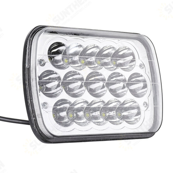 2 Pcs Wrangler Headlight 5 x 7inch LED Stock Headlights with Lamp