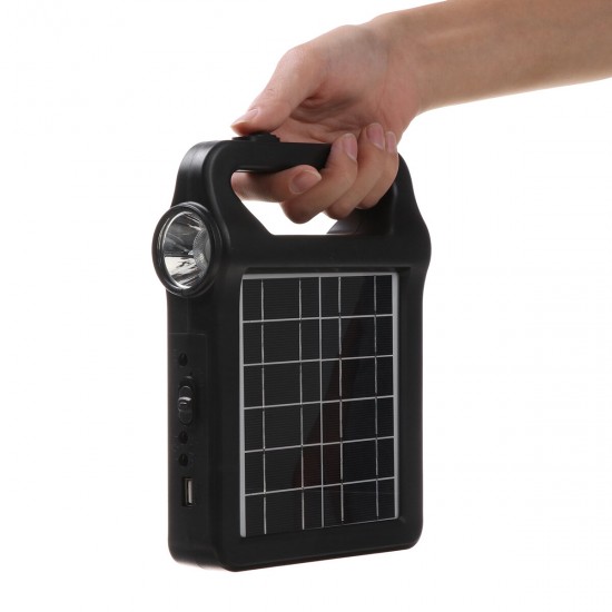 2-in-1 2W 6V Solar Panel Camping Light Solar Energy Spotlight Large Capacity Mobile Power Bank For Outdoor Hiking Hunting