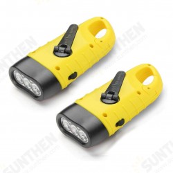 2Pcs Yellow Hand Crank Flashlight Solar Powered Emergency Torch Rechargeable Dynamo with Quick Snap Clip for Kids Hurricane Storm Backpacking Trip Camping Outdoor Hiking 2Pcs Yellow Hand Crank Flashlight Solar Powered Emergency Torch Rechargeable Dynamo with Quick Snap Clip for Kids Hurricane Storm Backpacking Trip Camping Outdoor Hiking