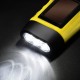 2Pcs Yellow Hand Crank Flashlight Solar Powered Emergency Torch Rechargeable Dynamo with Quick Snap Clip for Kids Hurricane Storm Backpacking Trip Camping Outdoor Hiking