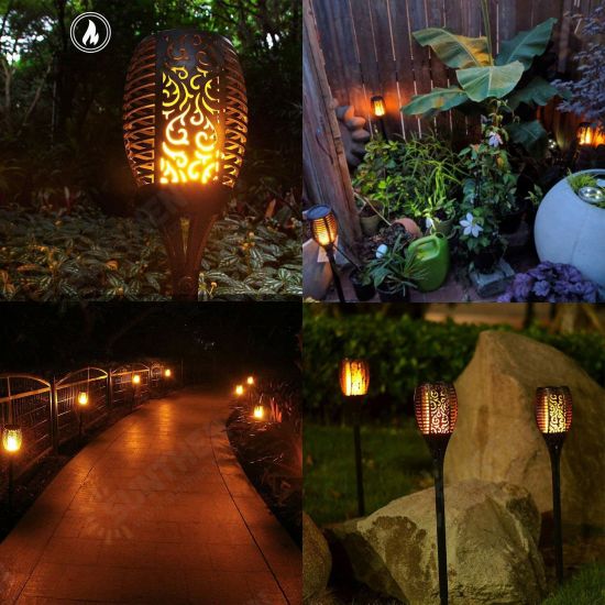 33LEDs 56CM Height Waterproof Solar Fire Torch Light Flickering Flame Lamp Outdoor Landscape Garden Lighting