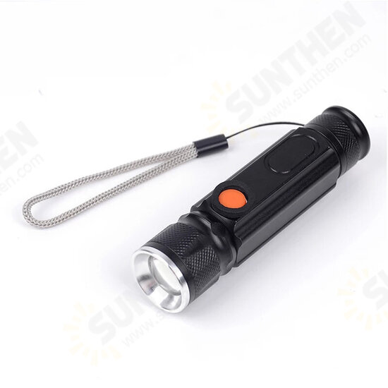 800LM T6+COB Zoomable Multifunction LED Flashlight with Magnet Handy＆18650 Li-Battery USB Rechargeable Work Light Pocket Lamp