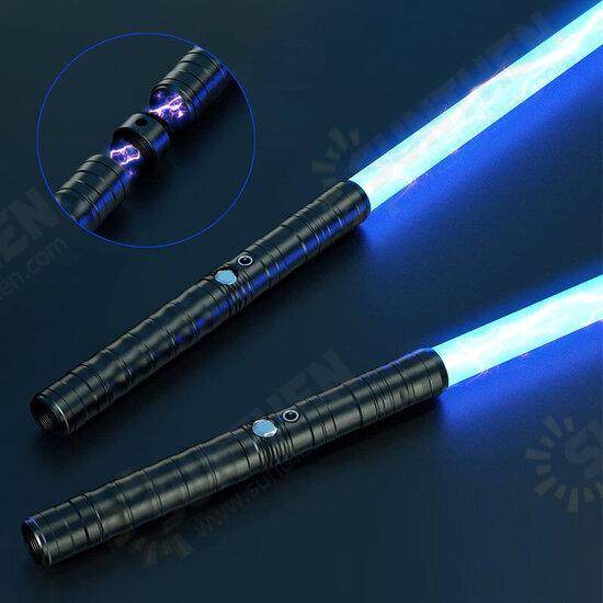 Lightsaber RGB 7 Colors 2-in-1 LED Light USB Rechargeable Metal Handle Dueling Sound Light Saber Cosplay Stage Props