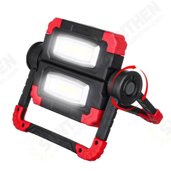 NEW USB Rechargeable Outdoor Portable Work Lamp Searchlight Double Head COB Camping Light Anti-fall Flood Camp Spotlight