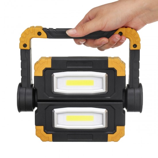 NEW USB Rechargeable Outdoor Portable Work Lamp Searchlight Double Head COB Camping Light Anti-fall Flood Camp Spotlight