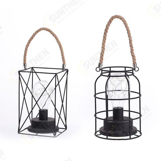 Retro Cage Light Mini Metal Battery Powered LED Bulb Lamp for Living Room Bedroom Kitchen Wedding Christmas