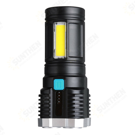 S3 4*LED+COB Ultra Bright LED Flashlight With Sidelight Built-in Battery 4 Modes USB Rechargeable Strong Spotlight Waterproof Work Light