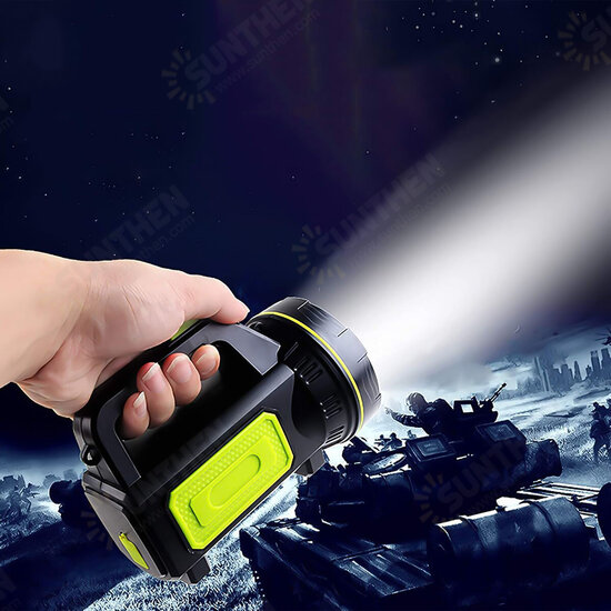 Super Bright LED Spotlight 2 Modes USB Rechargeable Searchlight Flashlight Work Light Waterproof Camping Hunting