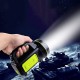 Super Bright LED Spotlight 2 Modes USB Rechargeable Searchlight Flashlight Work Light Waterproof Camping Hunting