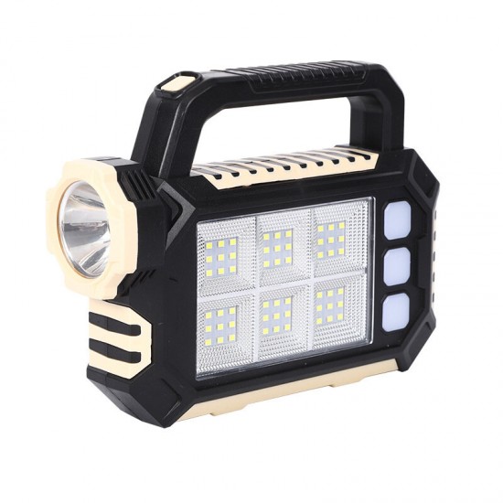 Super Bright Solar LED Camping Flashlight With COB Work Lights USB Rechargeable Handheld Solar Powered Lanterns