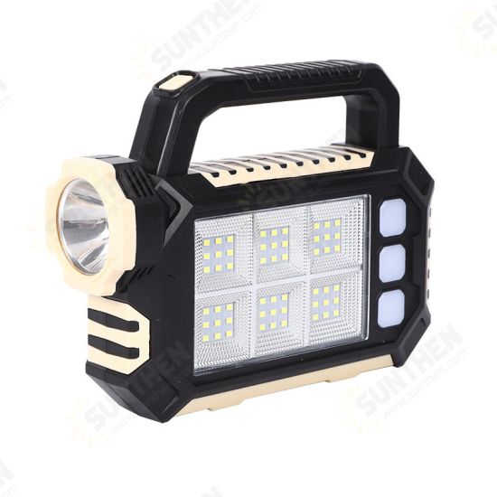 Super Bright Solar LED Camping Flashlight With COB Work Lights USB Rechargeable Handheld Solar Powered Lanterns