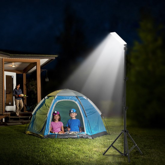 Upgraded Head CL03 84*LEDs Retractable & Foldable 1.8m Tripod Stand Light 6500-7000K Brightness Height Adjustable LED Work Lamp Portable Camping Light Powered By Mible Power Bank