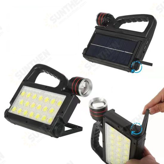 XG-152 P50 COB Solar Work Light 6 Modes Lighting USB Solar Recharging Multifunction Warning Spotlight Waterproof LED Hand Lamp