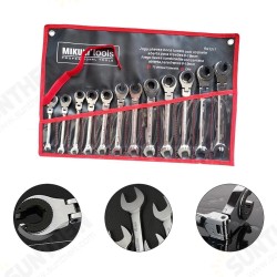 12PCS 8-19mm Fix Tubing Wrench Set Ratchet with Flex Movable Head Universal Spanner Tool Set 12PCS 8-19mm Fix Tubing Wrench Set Ratchet with Flex Movable Head Universal Spanner Tool Set