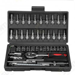 46Pcs Car Motorcycle Repair Tool Deep Socket Ratchet Wrench Screwdriver Head Set Tools 46Pcs Car Motorcycle Repair Tool Deep Socket Ratchet Wrench Screwdriver Head Set Tools