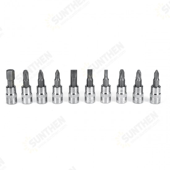 46Pcs Car Motorcycle Repair Tool Deep Socket Ratchet Wrench Screwdriver Head Set Tools