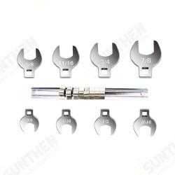 8 Pcs 3/8 to 7/8 Inch Drive Crowfoot Wrench Set SAE Chrome Plated Crow Foot 8 Pcs 3/8 to 7/8 Inch Drive Crowfoot Wrench Set SAE Chrome Plated Crow Foot