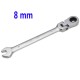 8mm Reversible Flexible Head Ratchet Ratcheting Spanner Wrench Socket Wrenches Nut Tool for Home&Garden