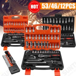 Ratchet Wrench Sleeve Kit Car Boat Motorcycle Bicycle Hardware Repair Tool 12/46/53Pcs Ratchet Wrench Sleeve Kit Car Boat Motorcycle Bicycle Hardware Repair Tool 12/46/53Pcs