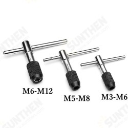 T Handle Tap Handle Tap Wrench Hand Tapping Tool M3-M6 M5-M8 M6-M12 T Handle Tap Handle Tap Wrench Hand Tapping Tool M3-M6 M5-M8 M6-M12