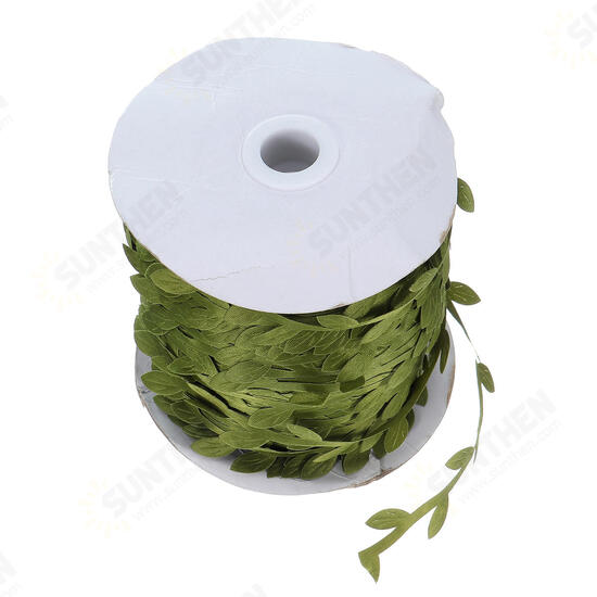 200m DIY Artificial Leaves Twine String With Leaf Fabric Leaves Flower Garlands Decorations