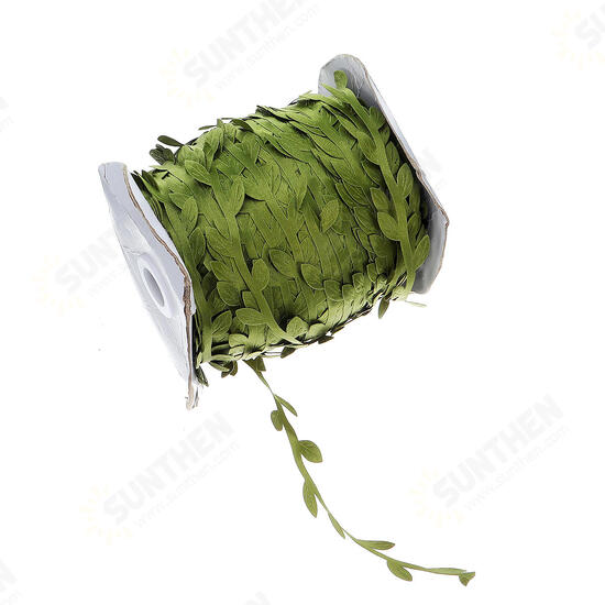 200m DIY Artificial Leaves Twine String With Leaf Fabric Leaves Flower Garlands Decorations