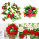 2pcs Artificial Plastic Rose Flower Vines Garland Home Garden Decoration