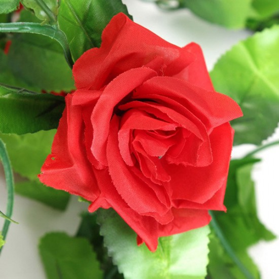 2pcs Artificial Plastic Rose Flower Vines Garland Home Garden Decoration