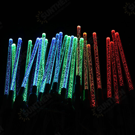 8pcs Solar Light LED Bubble Tubes Outdoor Path Garden Lights Plastic Rechargeable