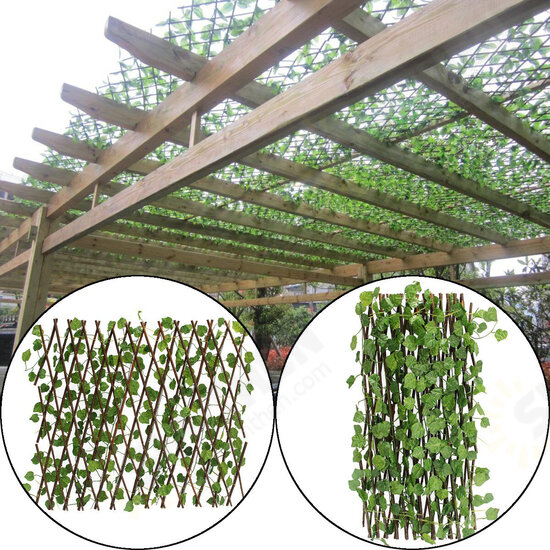 Artificial Ivy Expandable Stretchable Privacy Fence Faux Single Side Leafs Vine Screen for Outdoor Garden Yard