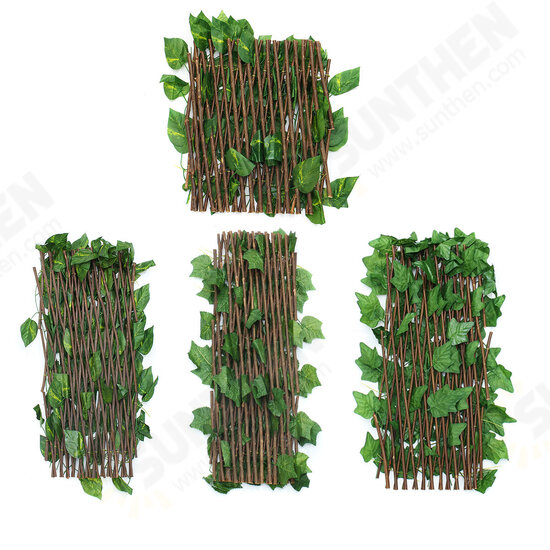 Artificial Ivy Expandable Stretchable Privacy Fence Faux Single Side Leafs Vine Screen for Outdoor Garden Yard