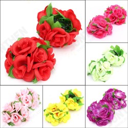 Artificial Wedding Silk Rose Flower Ball With Leaves Party Home Decoration Artificial Wedding Silk Rose Flower Ball With Leaves Party Home Decoration