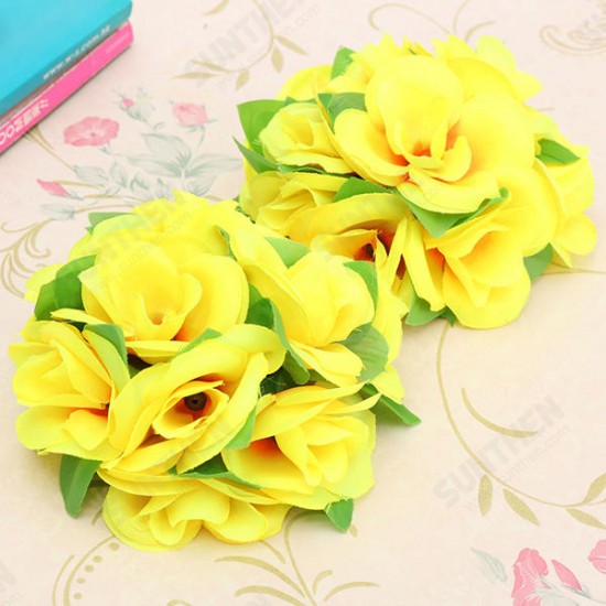 Artificial Wedding Silk Rose Flower Ball With Leaves Party Home Decoration