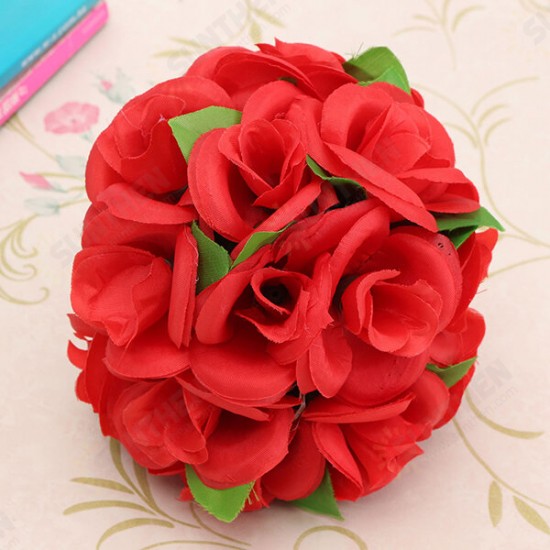 Artificial Wedding Silk Rose Flower Ball With Leaves Party Home Decoration