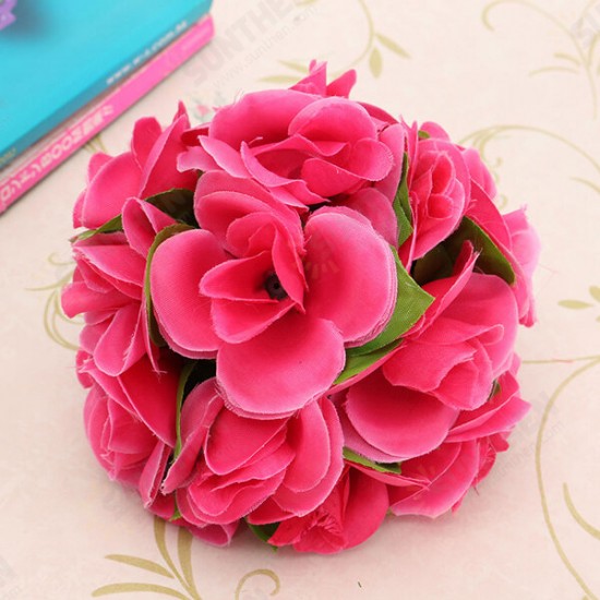 Artificial Wedding Silk Rose Flower Ball With Leaves Party Home Decoration