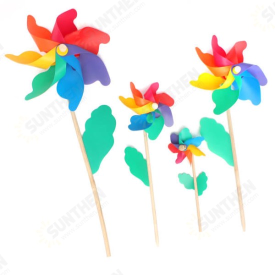 Colorful PVC Wooden Windmill Home Garden Party Wedding Decoration Kid Toy Colorful PVC Wooden Windmill Home Garden Party Wedding Decoration Kid Toy