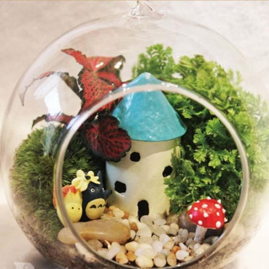 DIY Eco Bottle Decorations Resin House Castle Garden Micro Landscape