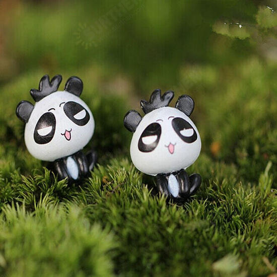 DIY Miniature Cute Panda Ornaments Potted Plant Garden Decor