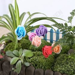 DIY Miniature Pretty Rose Ornaments Potted Plant Garden Decor DIY Miniature Pretty Rose Ornaments Potted Plant Garden Decor