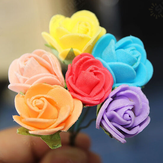 DIY Miniature Pretty Rose Ornaments Potted Plant Garden Decor